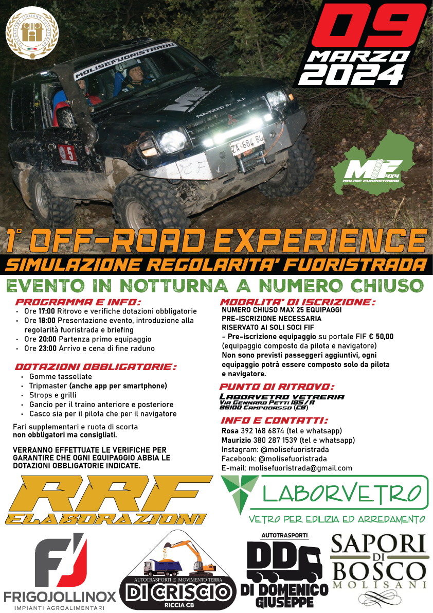 1° OFF-ROAD EXPERIENCE